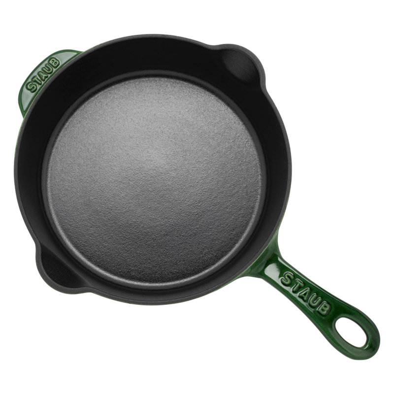 STAUB Cast Iron 8.5-Inch Traditional Deep Skillet - Basil