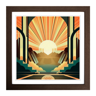 Sunrise Art Deco No.10 - Framed Print