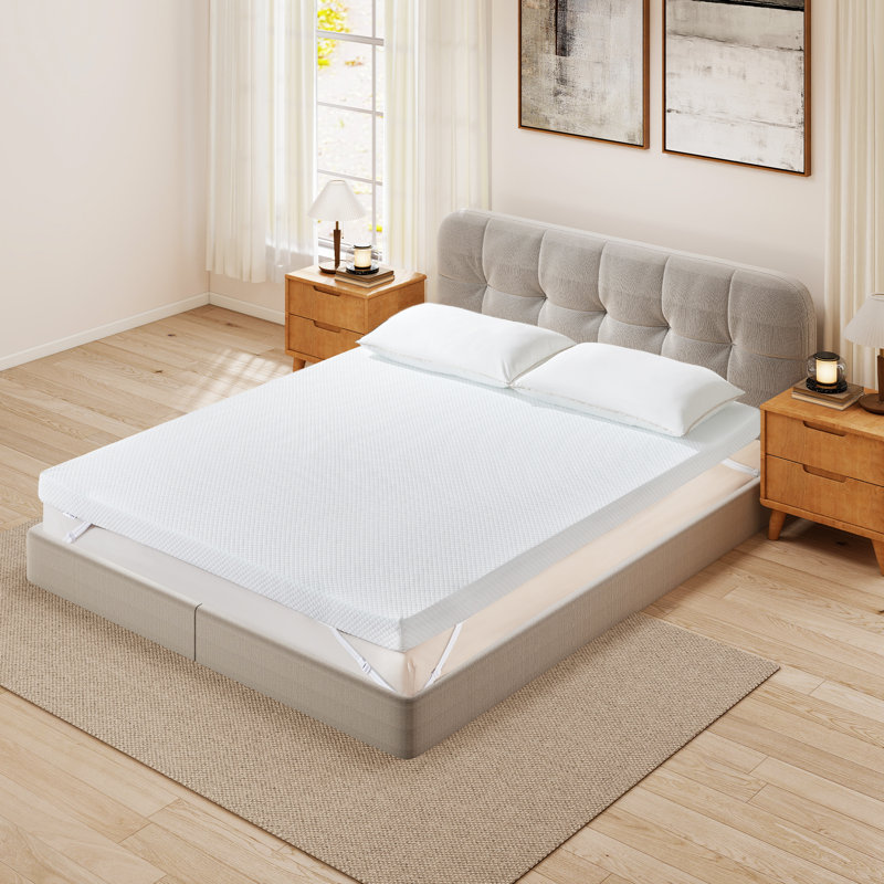 Caitlin 3 Inch Memory Foam Mattress Topper, Cooling Gel-Infused Bed Topper For Back Pain, Full