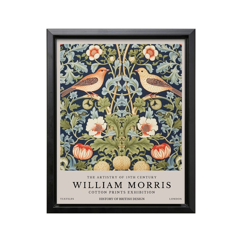 William Morris - Voleur de fraises n ° 3, Black Framed, Canvas, 24"H x 32"W