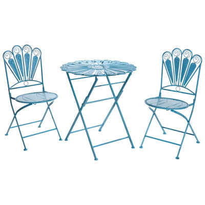 Bistro Set Kurz Metal Blue