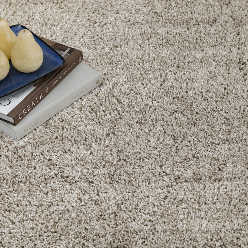 Claude Machine Washable Indoor Shag Area Rug with Non-Skid Backing, Milk and Honey, 5'x7'