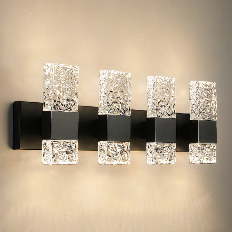 Luminaire de meuble-lavabo Luxcien, 4 lumières, Noir mat