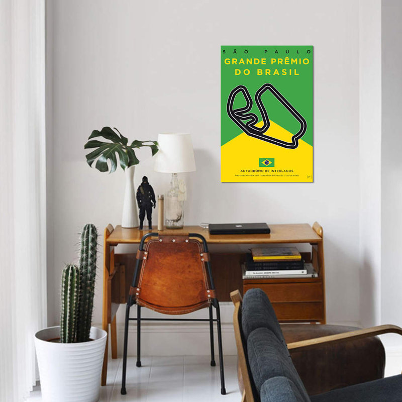 «Minimal Film», Interlagos Track, impression sur toile, H 40 po x l 26 po x P 1,5 po, Toile tendue, Pas de tapis