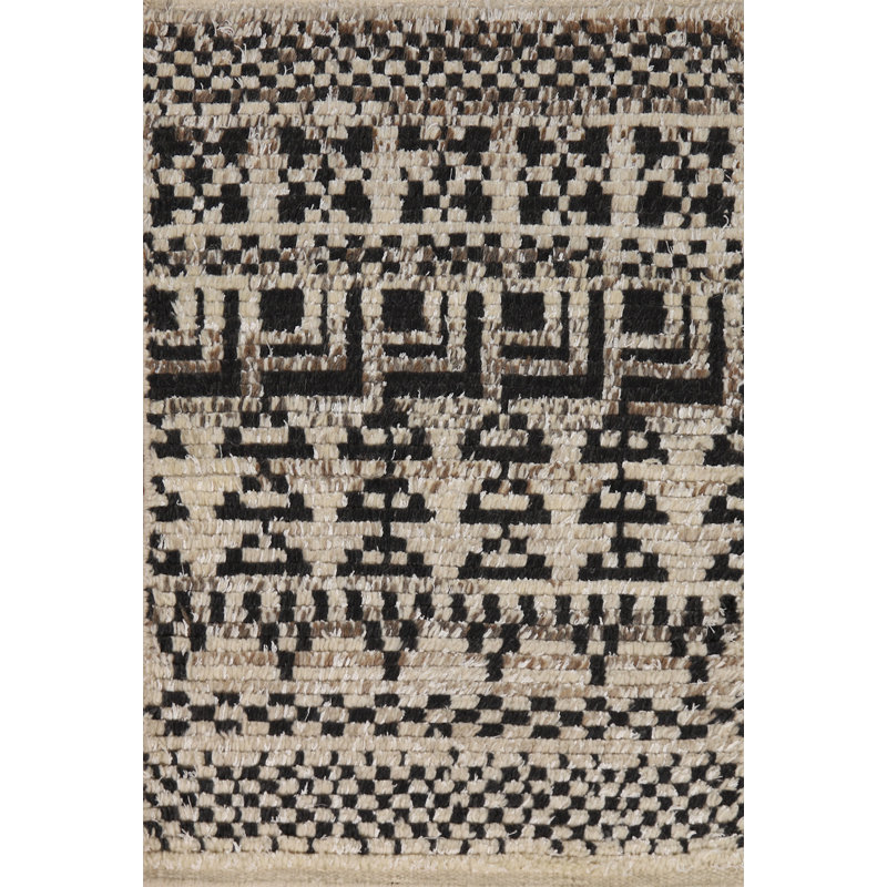 Tapis décoratif géométrique en laine à motif oriental marocain 2x3