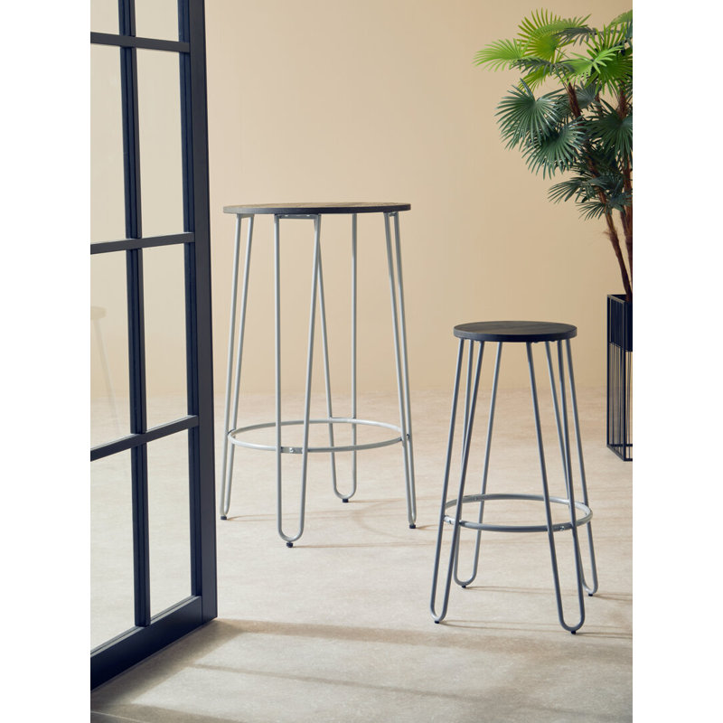 Counter Stool with Metal Frame, Grey