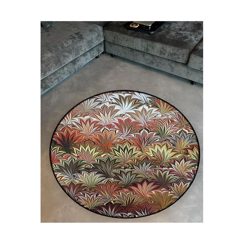 Tapis rond lavable à la machine, Sous-tapis rond 3 pi 3 po inclus