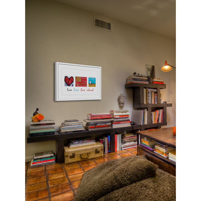 Live Free Fire Island 1 Piece Single Picture Frame Painting, 61 cm H x 91 cm W