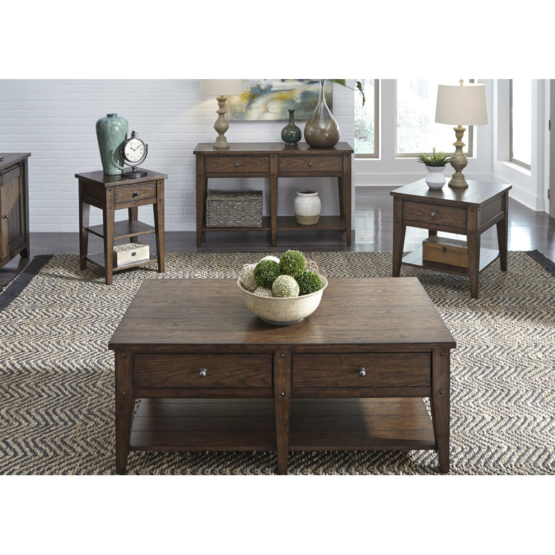Laron Sofa Table w/ Tapered Legs, Brown