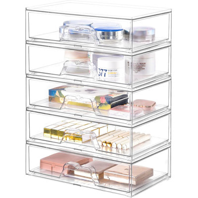 5-pack Stackable Acrylic Makeup Organizers
