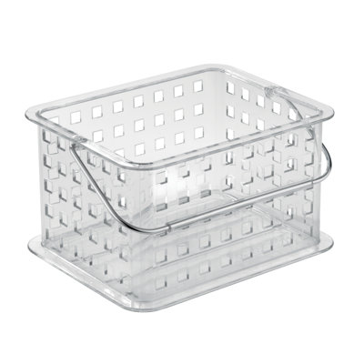Petit chariot de douche transparent avec poignée iDesign, organisateur de douche portable pour dortoir ou salle de bain, paquet de 3