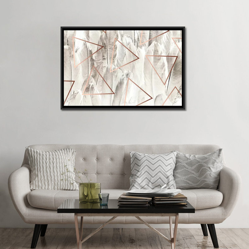 «Copper Feathers», impression sur toile, H 12 po x l 18 po x P 1,5 po, Toile tendue