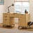 Fluted Executive Desk And File Storage Cabinet With Metal Base-1012906411