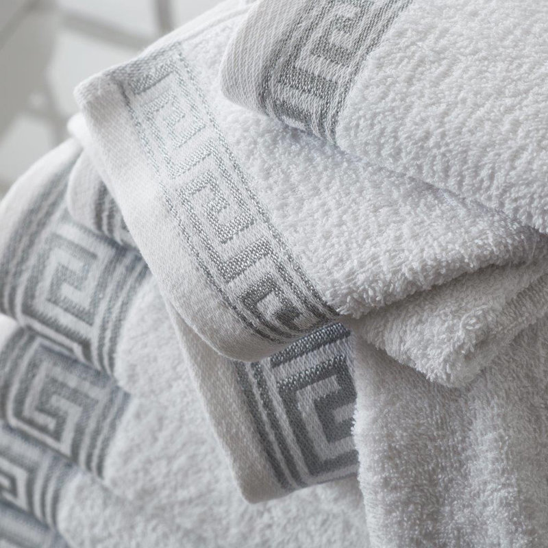 Egyptian Cotton Bathroom Towels, Super Soft, Quick Dry & Ultra Absorbent Hand Towel, Bath Towel & Sheets in Greek Design