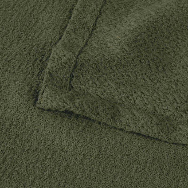 Jeté en jacquard texturé Nobel, Vert forêt, Double/grand