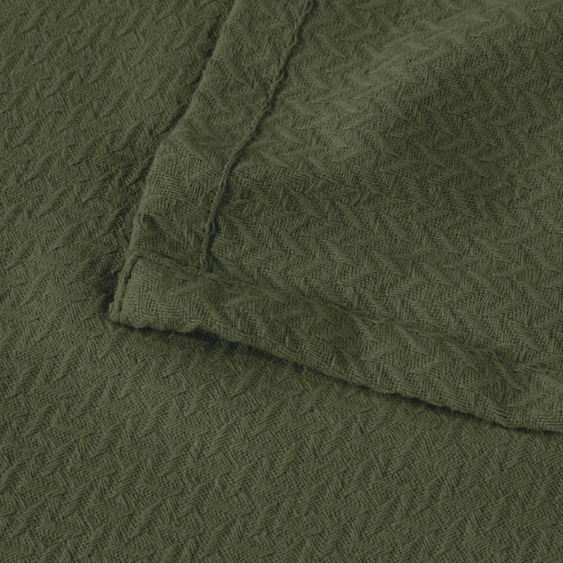 Jeté en jacquard texturé Nobel, Double/grand, Vert forêt