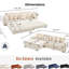 Tissu en velours côtelé de forme modulaire en L de 112,77 po Nouvellement introduit, structure de haute qualité, lit dépliant, 8 coussins, confort surdimensionné en velours côtelé, mousse de résilience, pieds, conversion