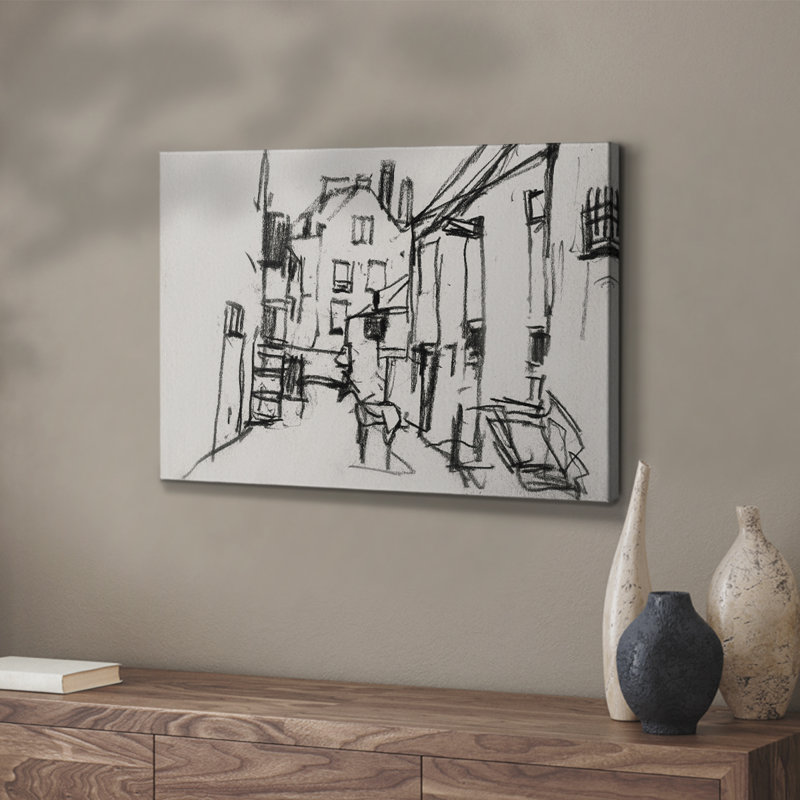 Croquis rétro, travail VI, galerie Cavas, H 12 po x l 18 po
