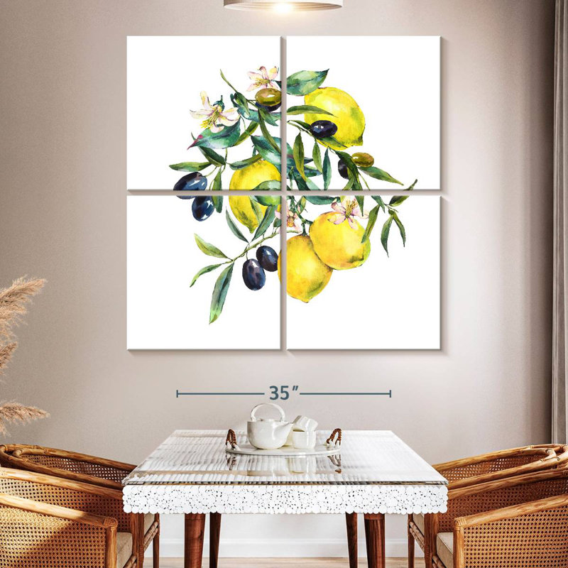 Yarlin Summer Olives And Lemons, 50" H x 50" W