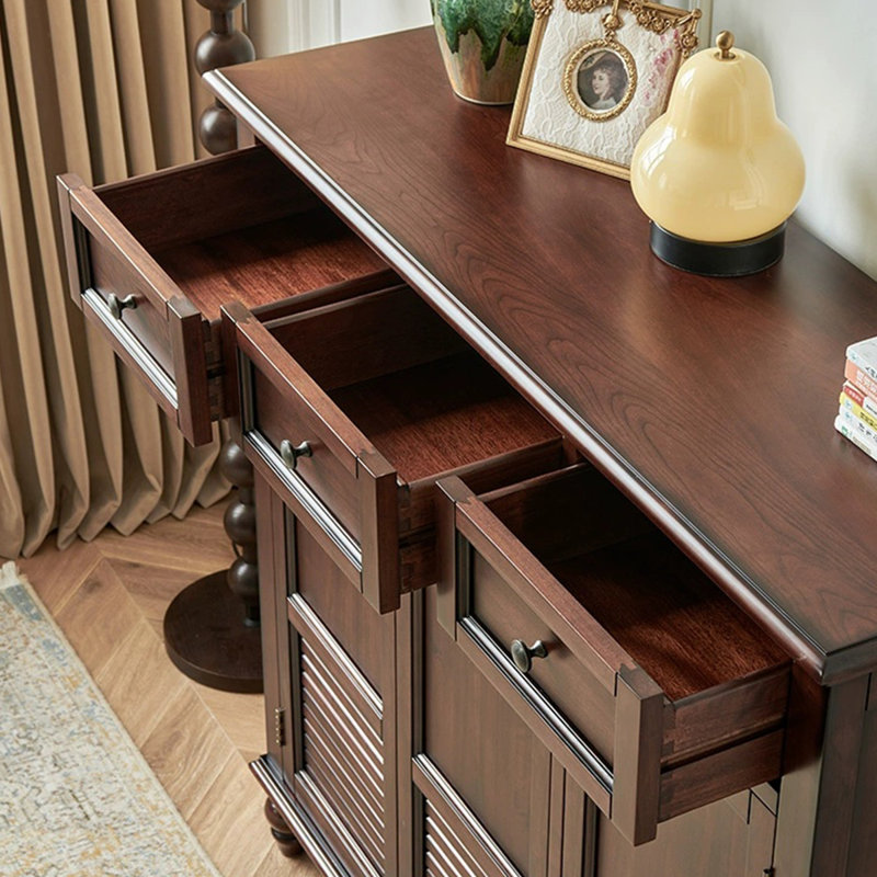 Dark-brown Solid Wood Shoe Storage Bench