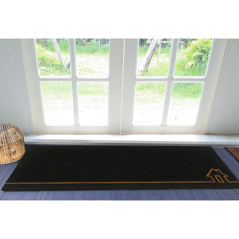 Paillasson Saiya Home View, Noir, 18" W x 60" L - Non Slip