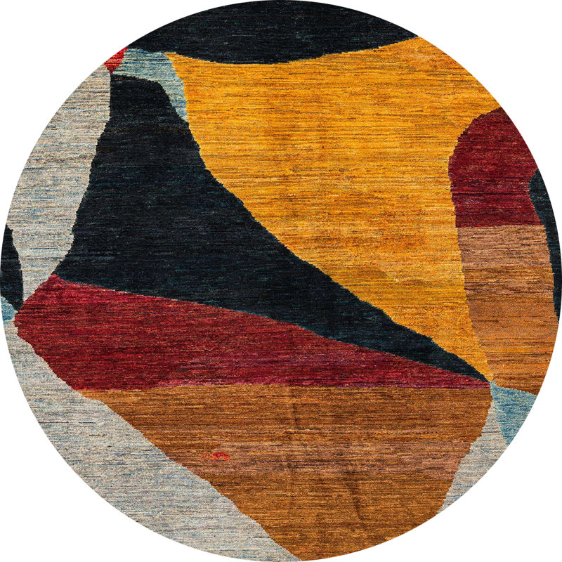 Moin Abstract Indoor Rug, Round 4'