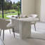 Table de salle à manger pour 6 personnes Modern Modern Farmhouse, table de cuisine en marbre avec base en bois, surface imperméable et résistante aux égratignures, table en marbre blanc seulement-193901661