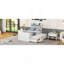 Lit simple en bois avec tête de lit avec prises de courant, lit extensible avec lit gigogne simple avec trois tiroirs de rangement, blanc-678326563-678326573