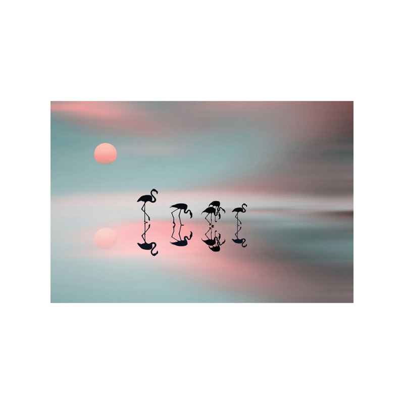 A Family Of Flamingos by Natalia Baras - Wrapped Canvas Print, 101.6 cm H x 66.04 cm W x 1.91 cm D