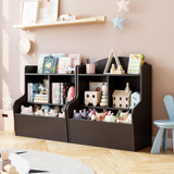 3 Tier Toy Storage Cabinet and Bookcase, Multi-Shelf Organizer with Cubby for Toys, Books, and More, Perfect for Playroom, Bedroom, Hallway, and Kindergarten, Dark Brown