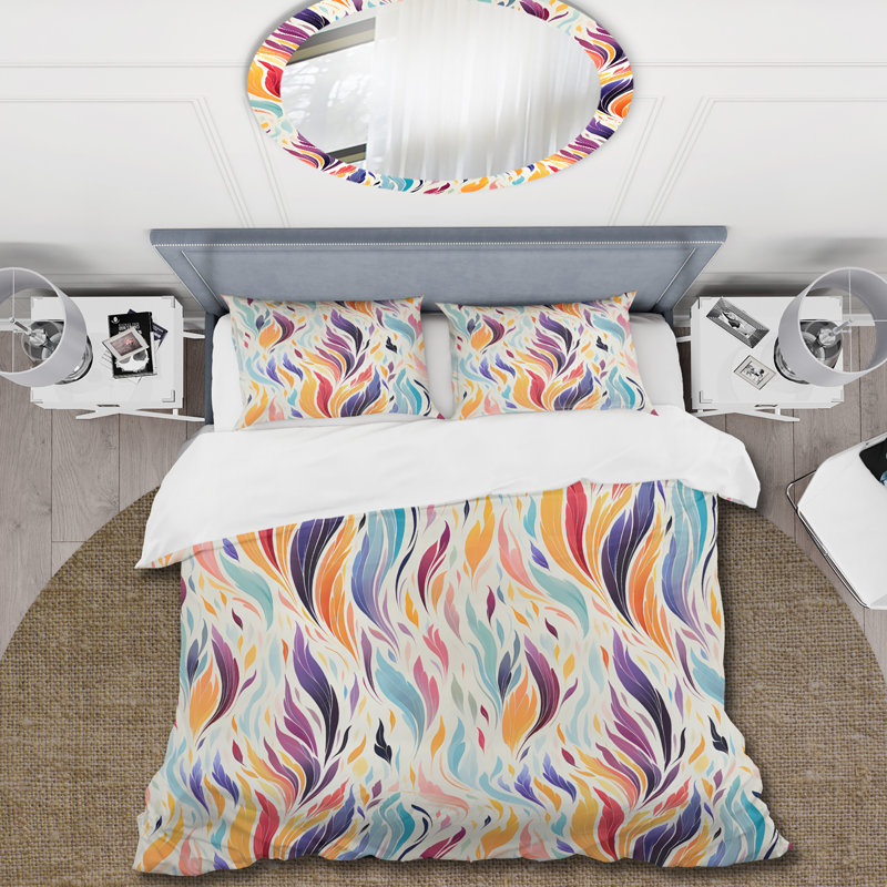 Ensemble de housse de couette Purple And Blue Ikat Whimsical Dreams - Ikat, Housse de couette simple + 1 taie décorative stan