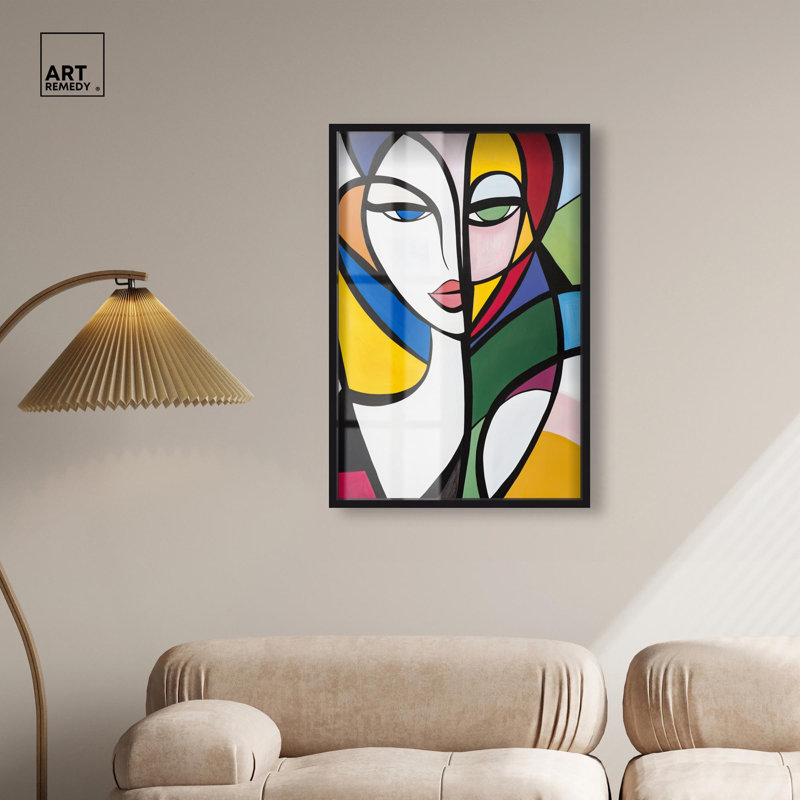 «Lacara I Shadowbox Print Modern Art Decor» par Art Remedy, H 37 po x l 25 po, Noir