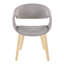 Chaise rembourrée en bois naturel et tissu gris - ensemble de 2-637349775