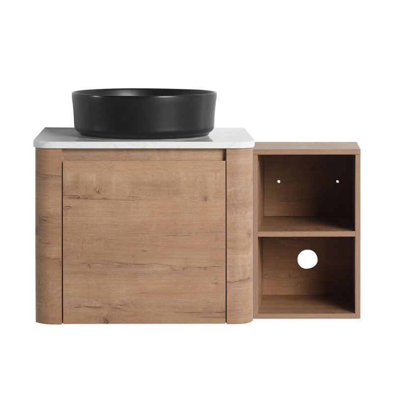 Meuble-lavabo mural en céramique peu encombrant | Salle de bain moderne écologique