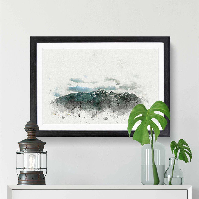 The Rocky Mountains of California in Abstract - Framed Print, 35cm H x 50cm W x 2cm D, Black
