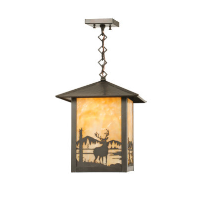 Lustre lanterne brun 1 lumière Seneca