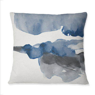 Coussin à travers les nuages bleu saphir - imprimé abstrait à l'encre liquide