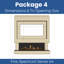 Evolution Fires Pre-Built Media Wall Package 4, finished in textured Venetian Plaster, includes Spectrum Series 44 Series 3-Sided Electric Fireplace-464001671