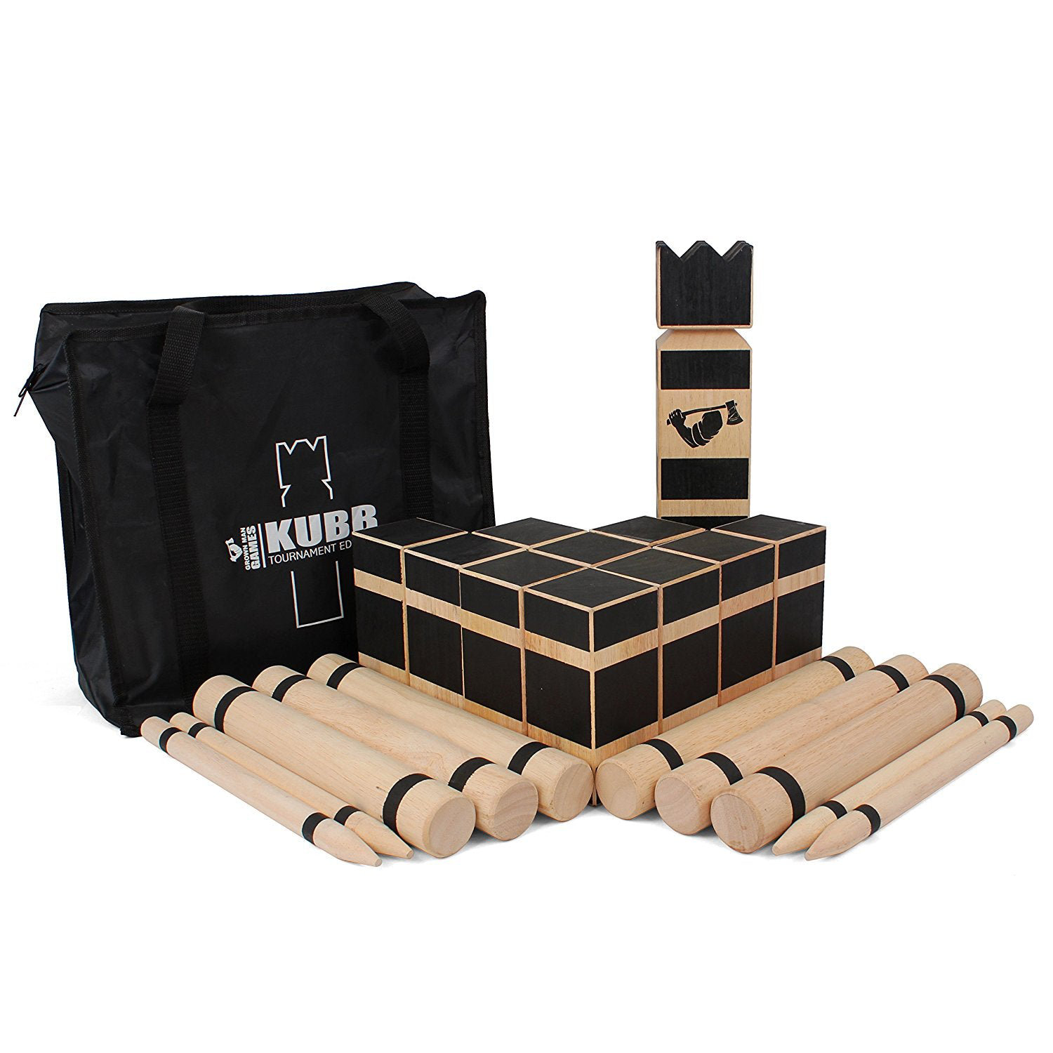 Grown Man Games Solid Wood Kubb with Carrying Case | Wayfair