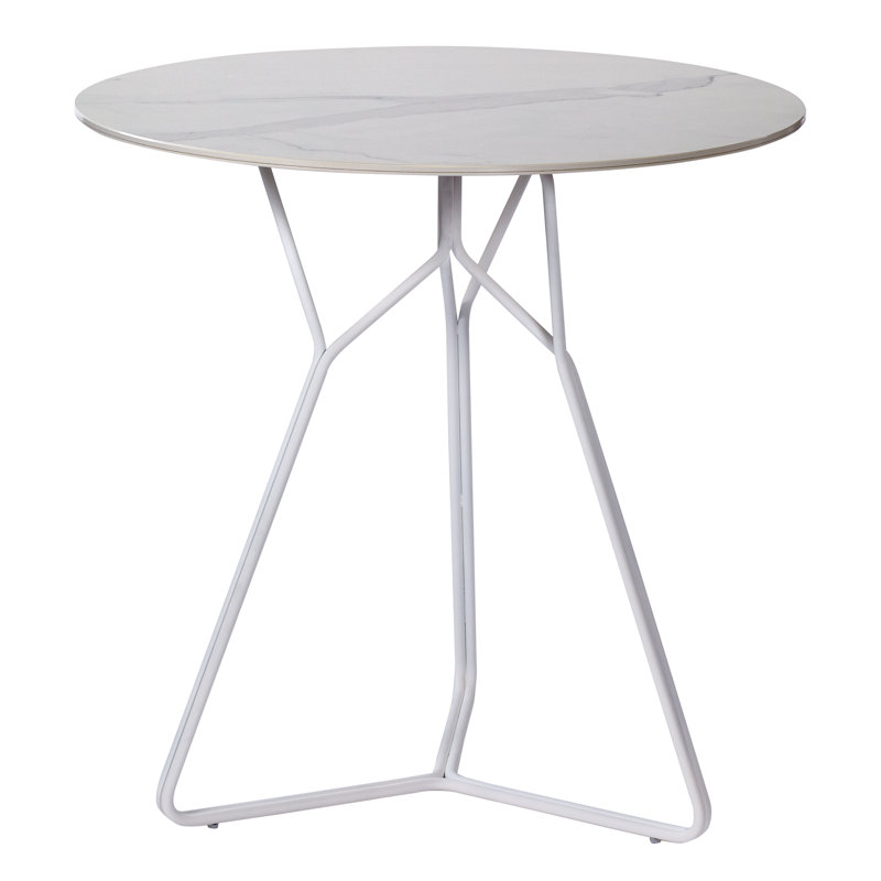 Serac Round Dining Table, Ceramic White