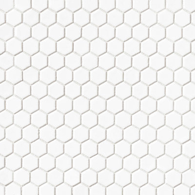 SAMPLE - Hex Porcelain Mosaic Tile in White
