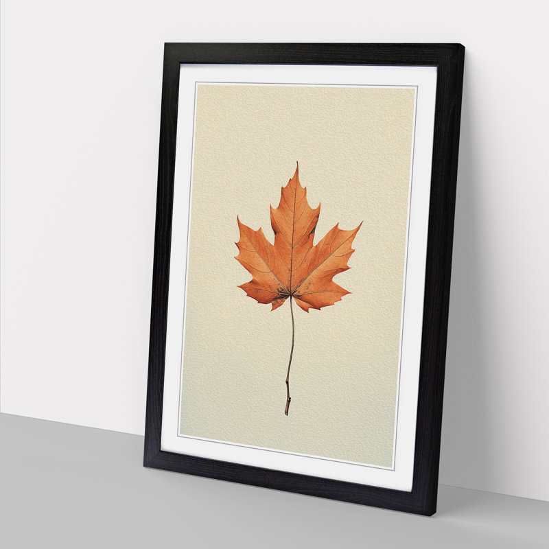Leaf Minimalism - Framed Print, Black, 46cm H x 34cm W x 2cm D