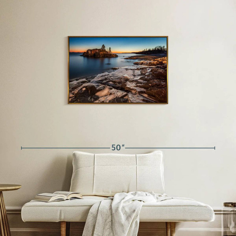 Lac Supérieur au crépuscule, Cadre flottant doré, 31 po x 21 po