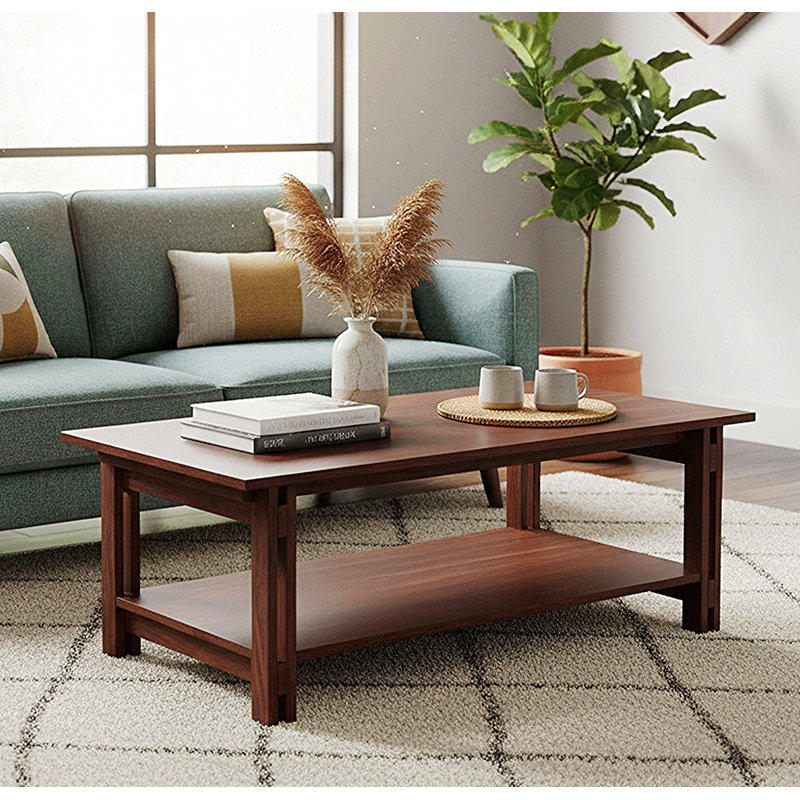 Damius Solid Wood Coffee Table, Mahogany
