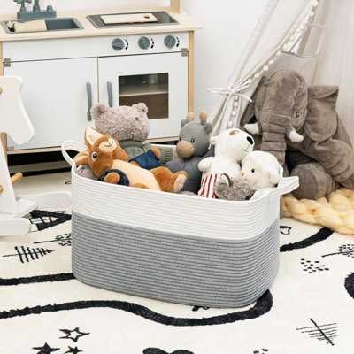 Large Storage Basket, Blanket Baskets In Living Room, Nursery, Bedroom, Cotton Rope Baskets For Towels, Books, Toys, Dirty Clothes, Baby Storage Organiser, 65L