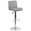 Tabouret de bar à hauteur réglable en vinyle avec siège roulé et base chromée Nusbaum-24677899