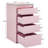 4-Drawer Storage Cabinet with Glass Top