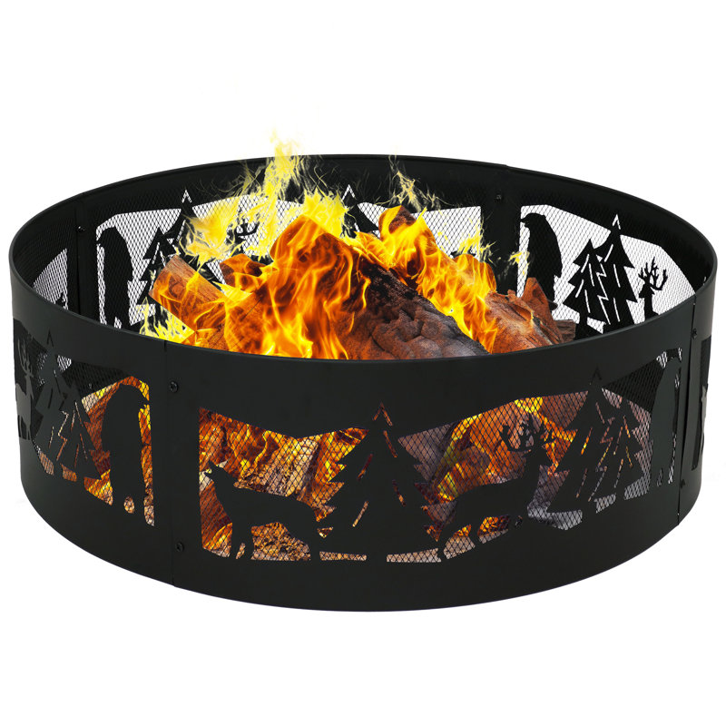 Chirata 12.25" H x 36" W Steel Wood-Burning Outdoor Fire Ring