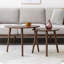 (SIMPLE) Table basse de table centrale 100% chêne massif avec plateau en bois naturel et plateau en galets, largeur 58 x profondeur 40 x hauteur 85 cm, travail à domicile facile à assembler-849653245
