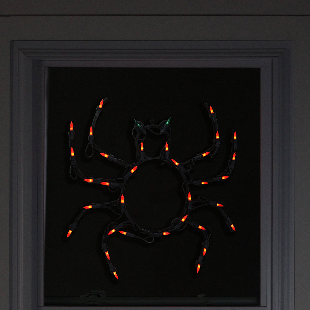 15" Lighted Spider Halloween Window Silhouette Decoration Northlight Seasonal